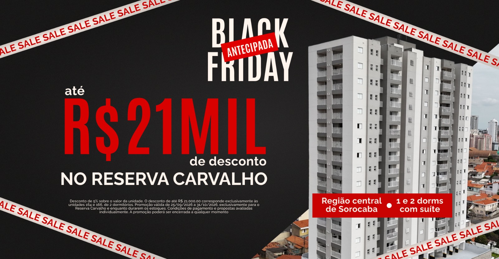 Black Friday antecipada: até R$ 21 mil de desconto no Reserva Carvalho, região central de Sorocaba
